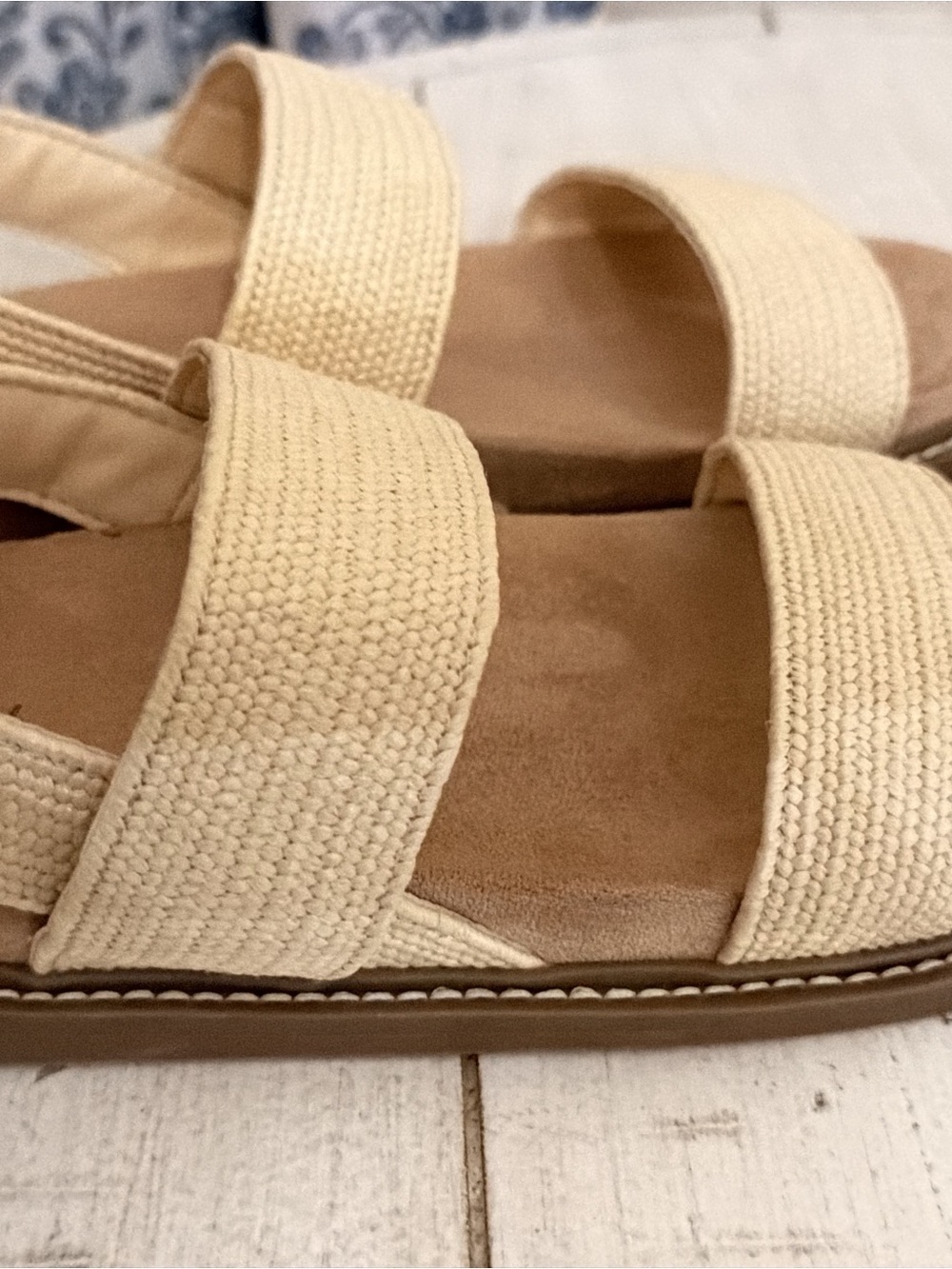 Target Beige Woven Double-Strap Women's Sandals